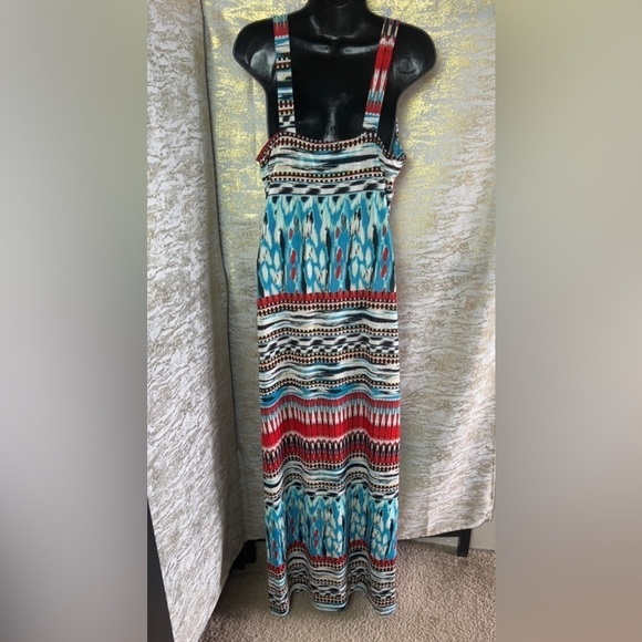 Papillon Women’s Multicolor Low Cut Maxi Dress Size XL - Picture 8 of 14